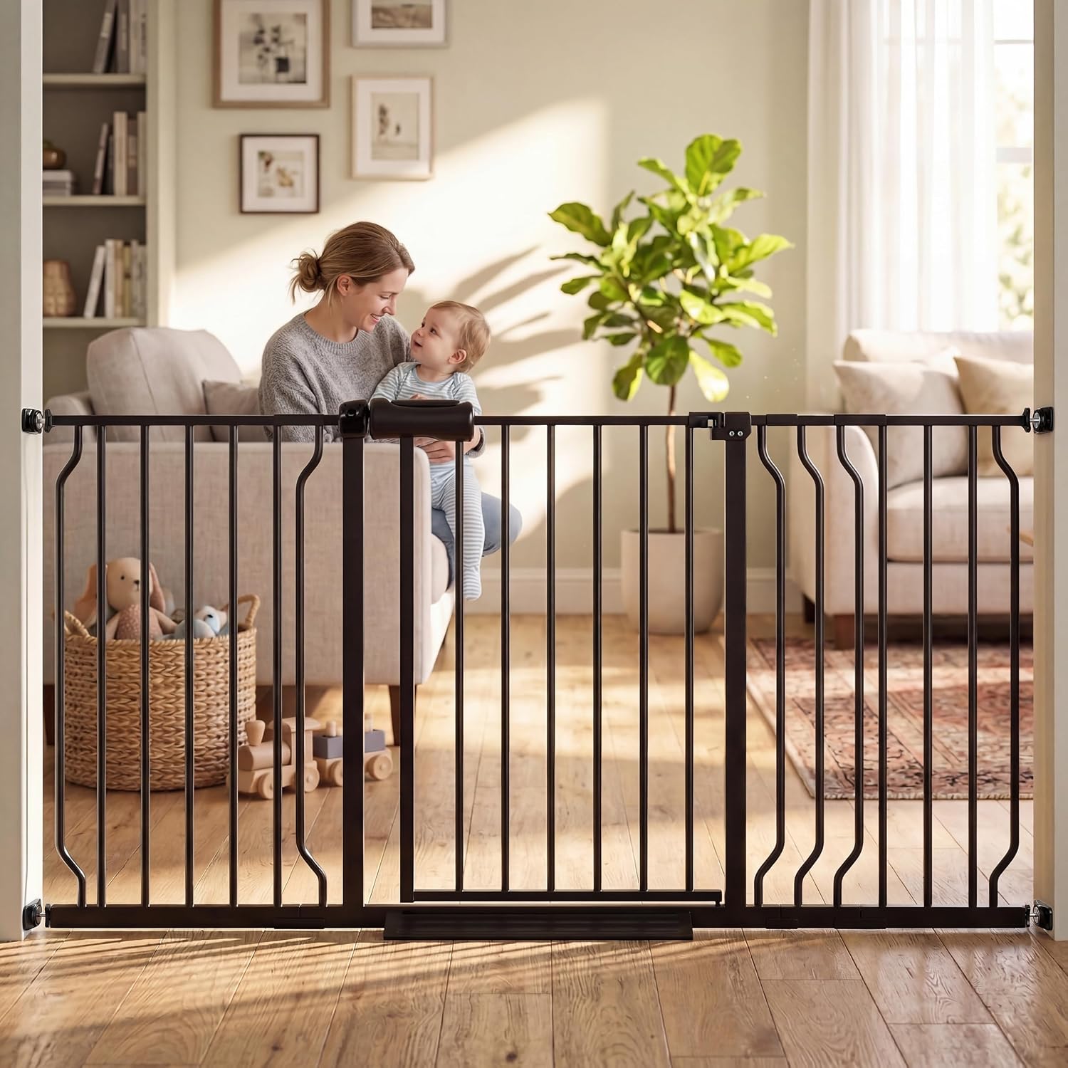 Baby Gate Extra Wide - Extra Wide Baby Gate with Door,