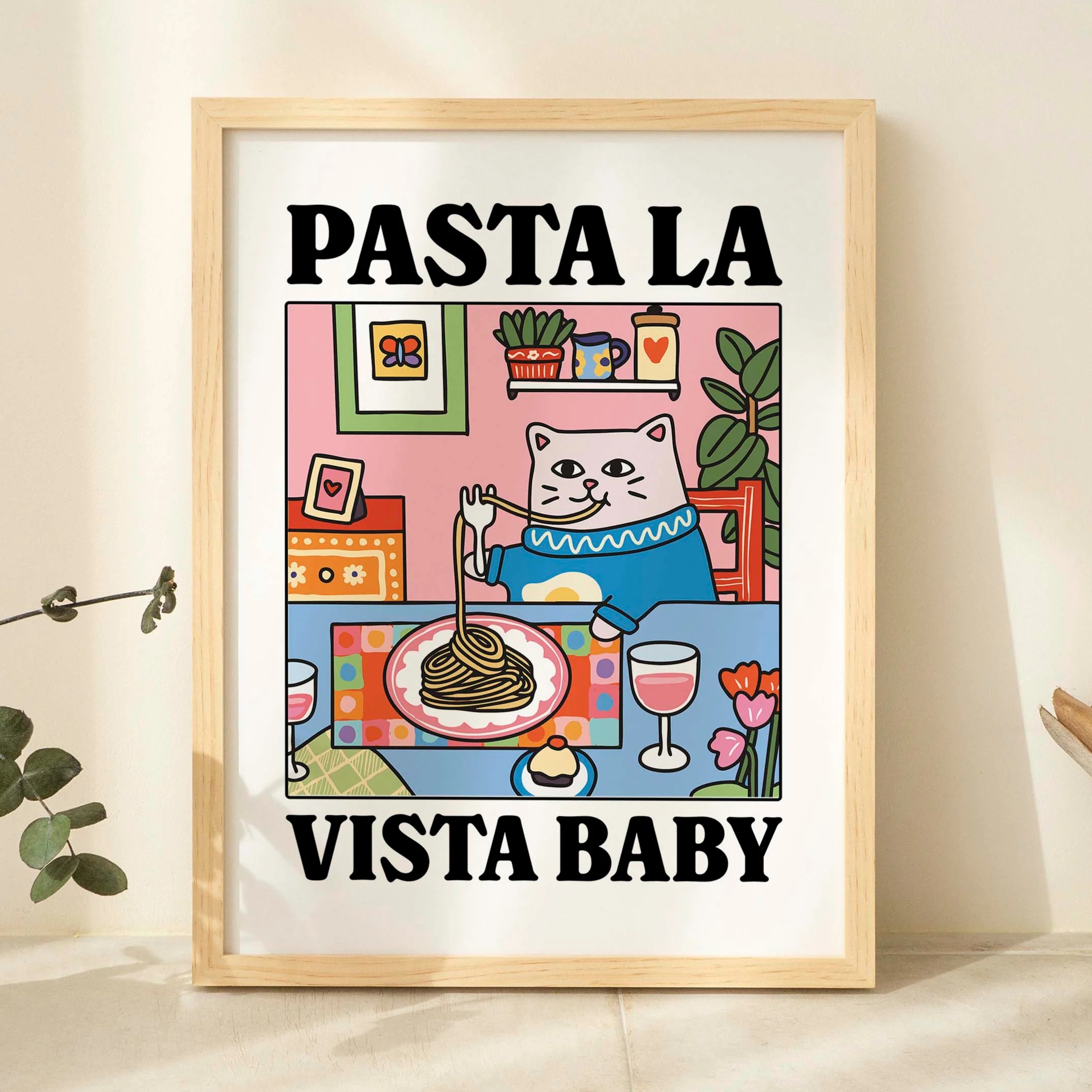 Baby Nursery Pictures - Pasta La Vista Baby Cartoon Cat