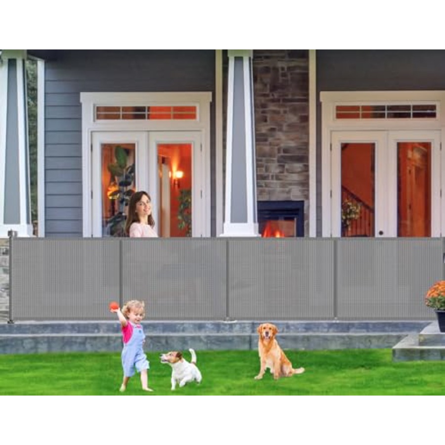 Baby Gate Extra Wide - Retractable baby gate for stairs hallways