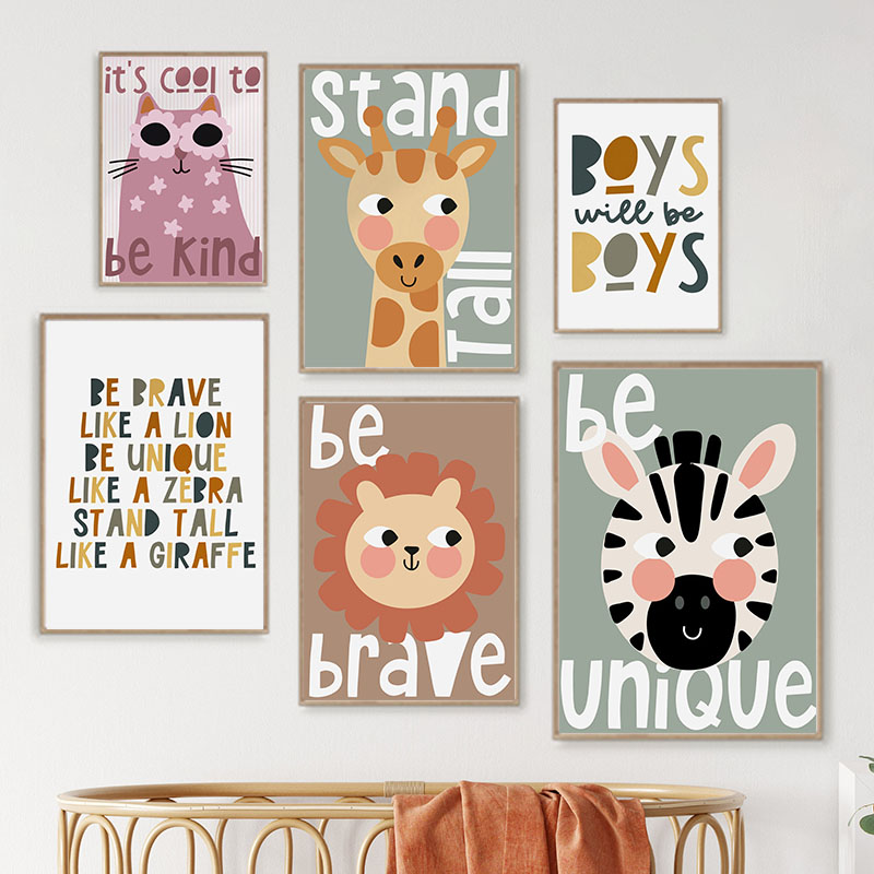 Baby Zebra Nursery - Funny Animals Poster Nursery Wall Art