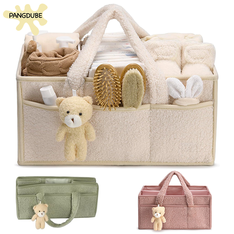 Baby Nursery Package - PANGDUBE Plush Diaper Stackers & Caddies