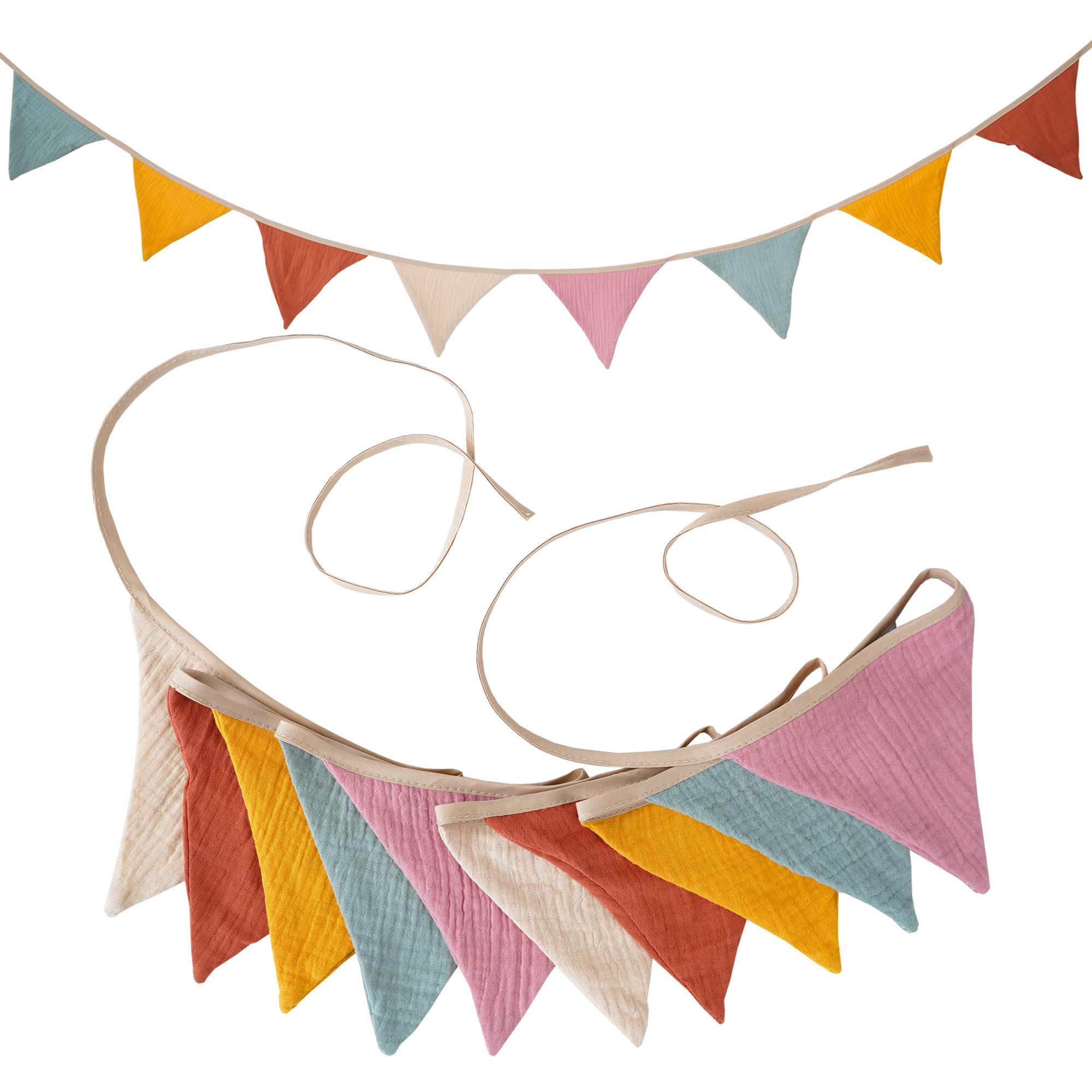 Baby Nursery Garland - 2.6M Nursery Fabric Bunting 10 Triangle