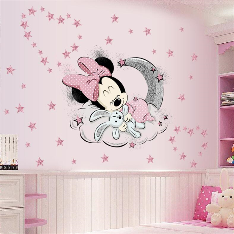 Baby Nursery Wall Stickers - Cartoon Mickey Minnie Mouse Baby Home