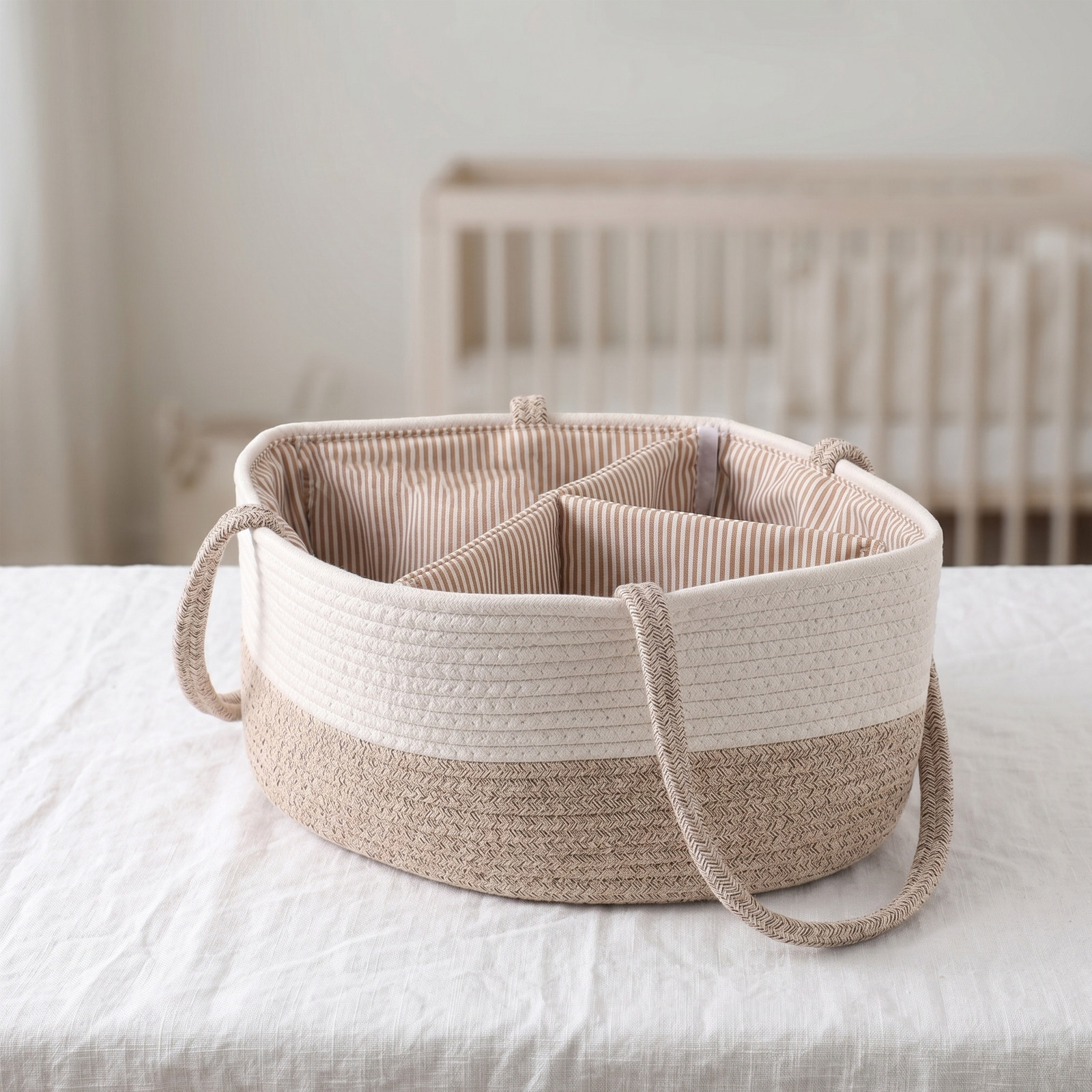 Baby Nursery Package - Portable Diaper Caddy Cotton Rope Baby