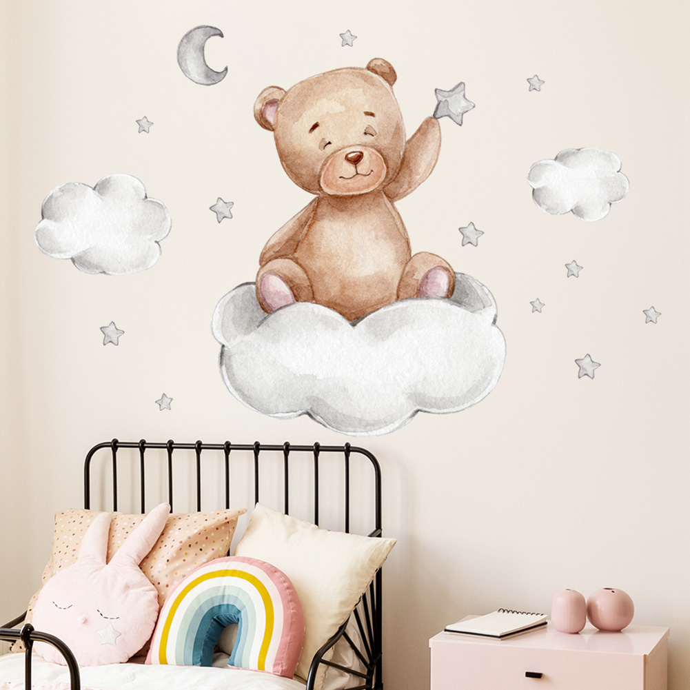 Baby Nursery Package - Bear Moon Clouds Stars Wall Stickers