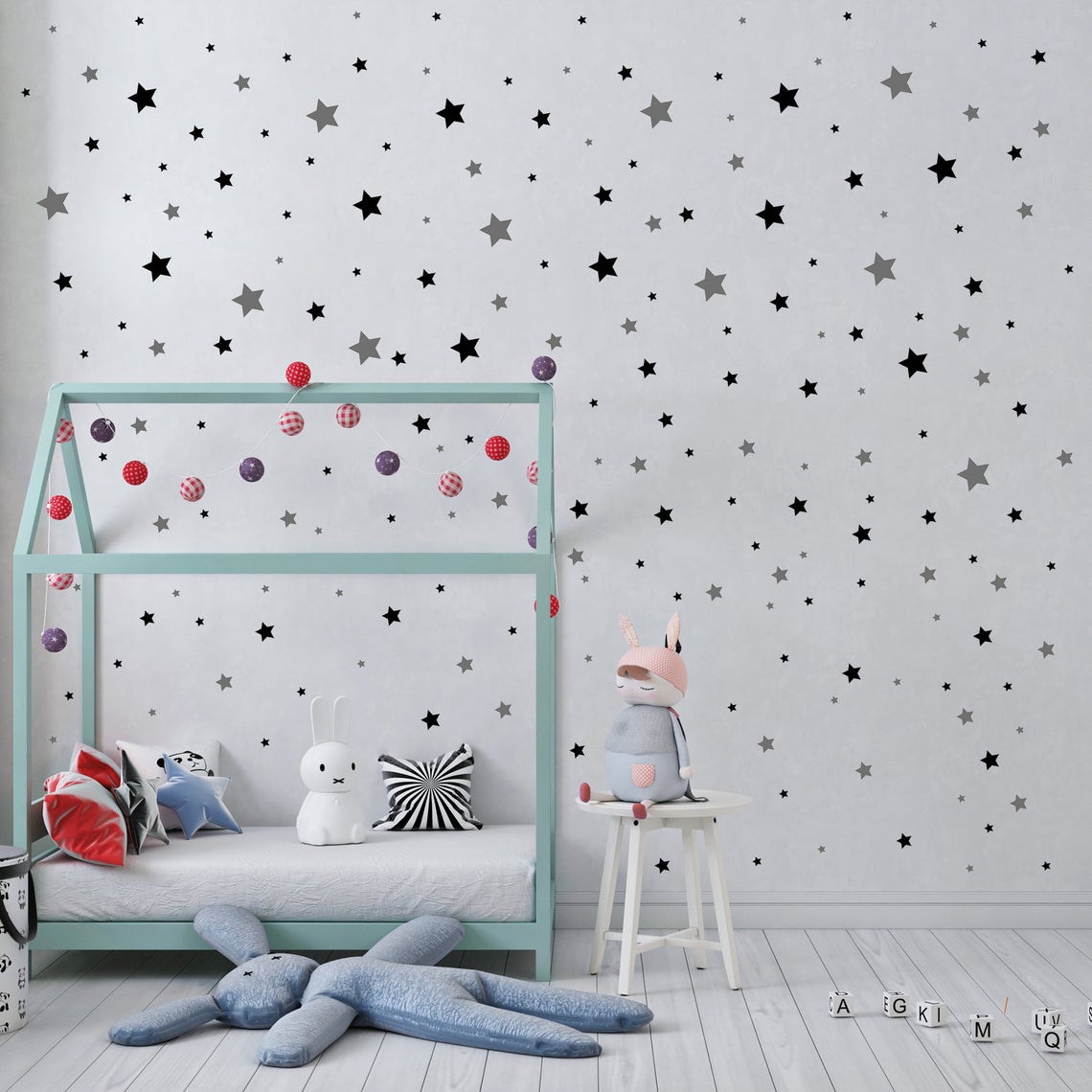 Cartoon 65Pcs Star Wall Sticke – Baby Nursery Package Bewertung und Preis
