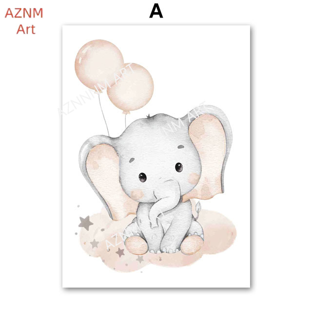 Elephant Balloon Rainbow Moon  – Baby Nursery Pictures Bewertung und Preis