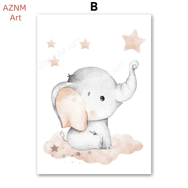 Elephant Balloon Rainbow Moon  – Baby Nursery Pictures Bewertung und Preis