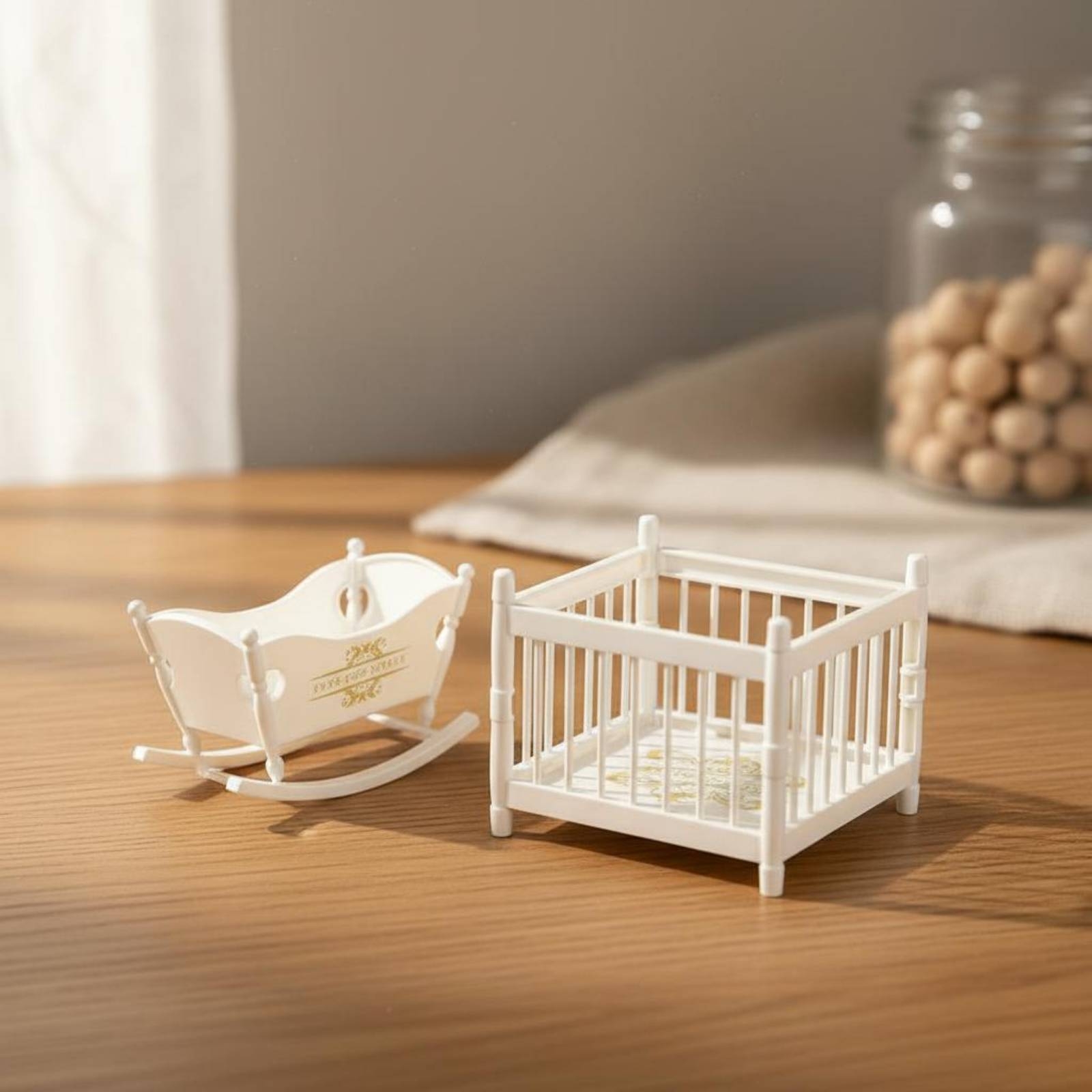 2 Pieces Miniature Cradle and  – Baby Nursery Furniture Sets Bewertung und Preis
