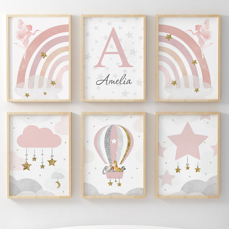 Pink Angel Girl Rainbow Wall A – Baby Nursery Pictures Bewertung und Preis