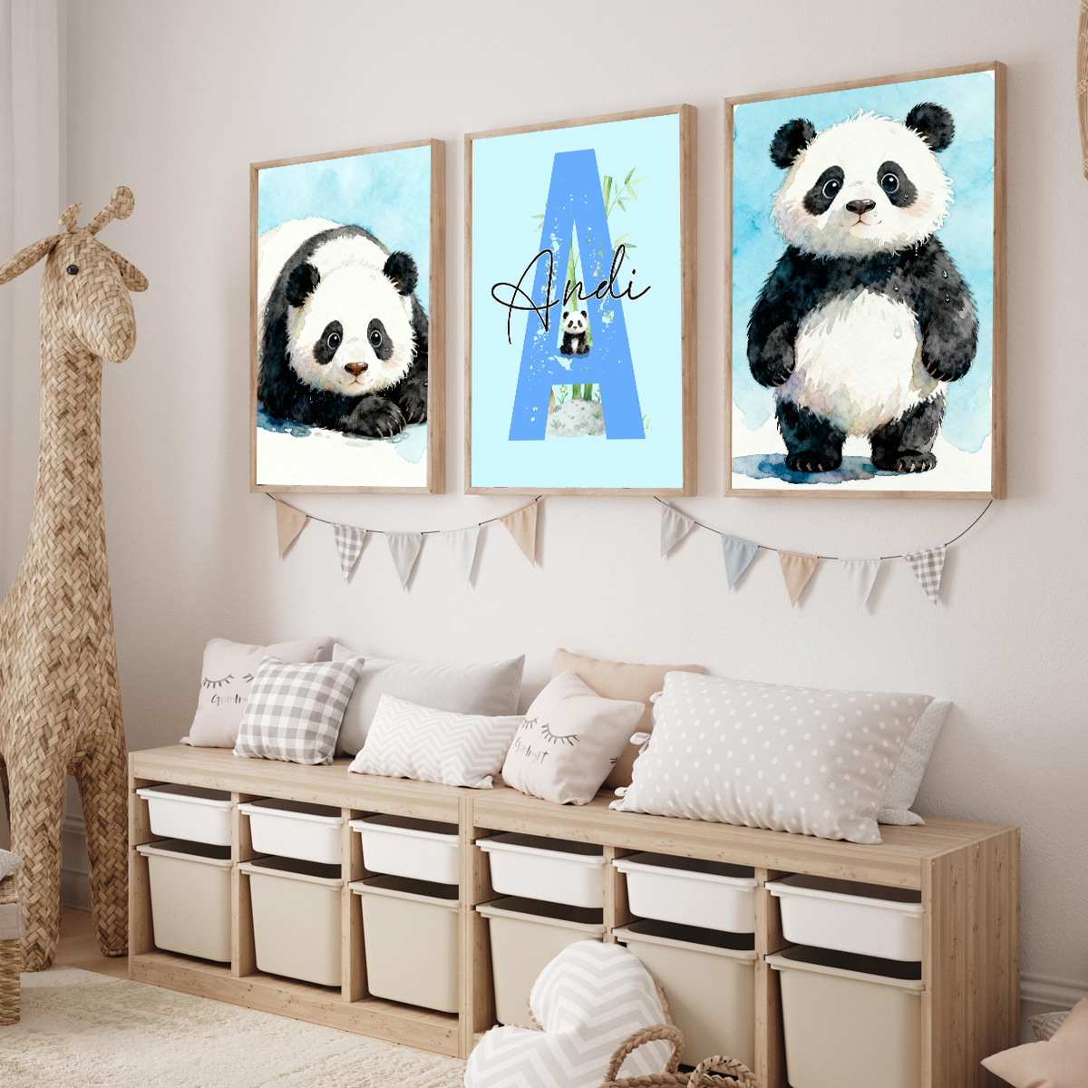 3pcs Personalized Panda Nurser – Baby Nursery Pictures Bewertung und Preis