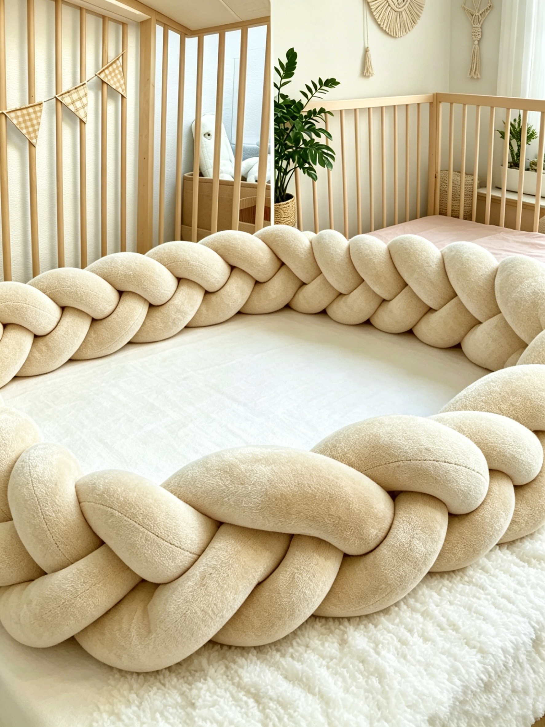 Boho Braided Crib Bumper Pillo – Baby Nursery Cushion Bewertung und Preis