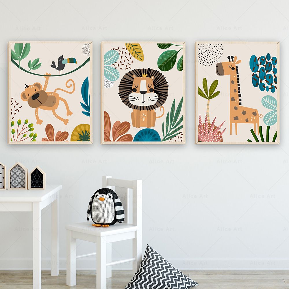 Boho Monkey Lion Giraffe Bird  – Baby Zebra Nursery Bewertung und Preis