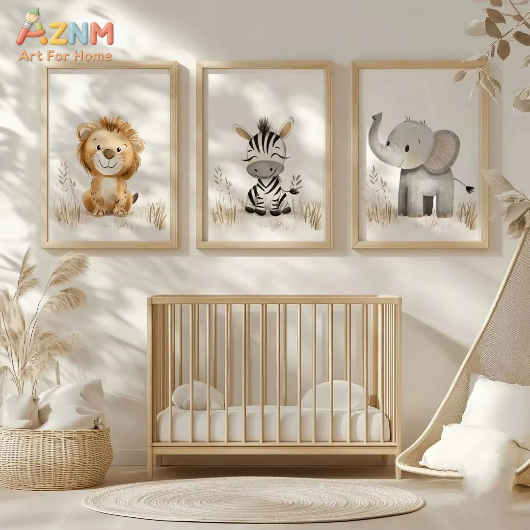 Neutral Nursery Wall Art 3PCS  – Baby Zebra Nursery Bewertung und Preis