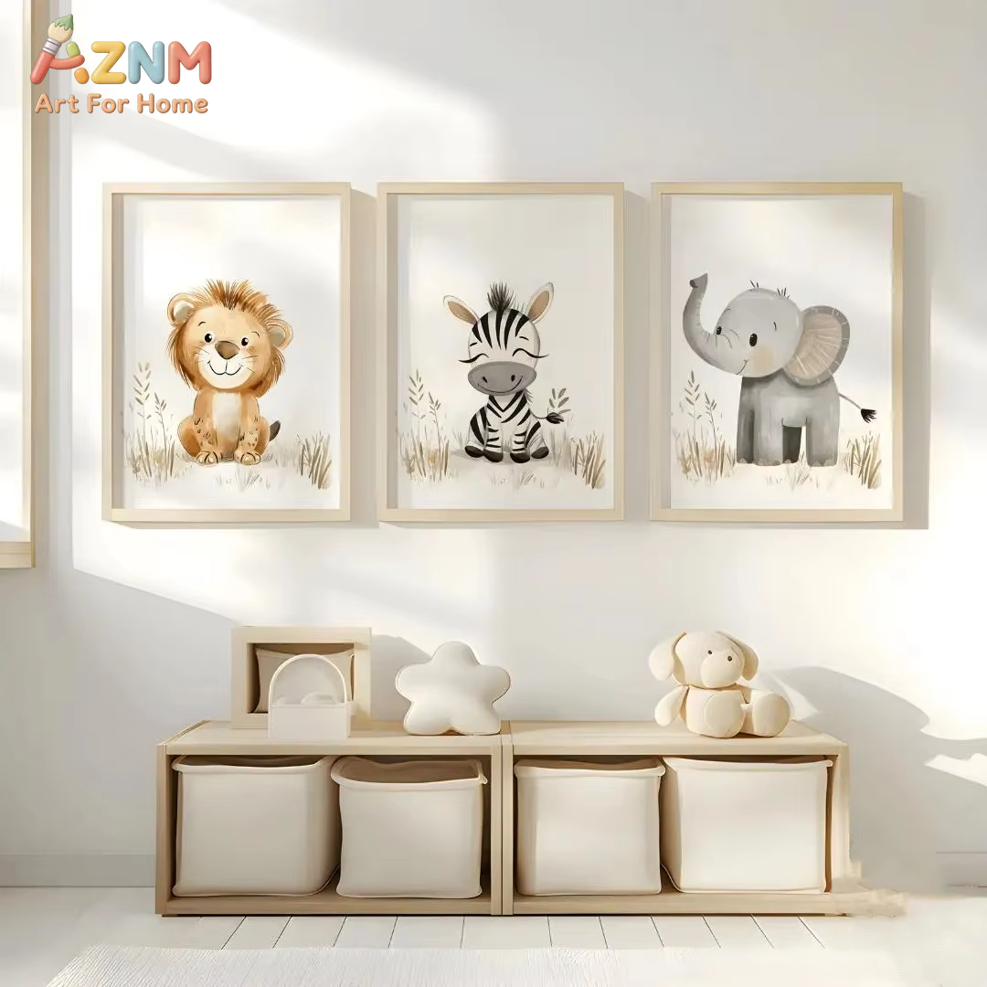 Neutral Nursery Wall Art 3PCS  – Baby Zebra Nursery Bewertung und Preis