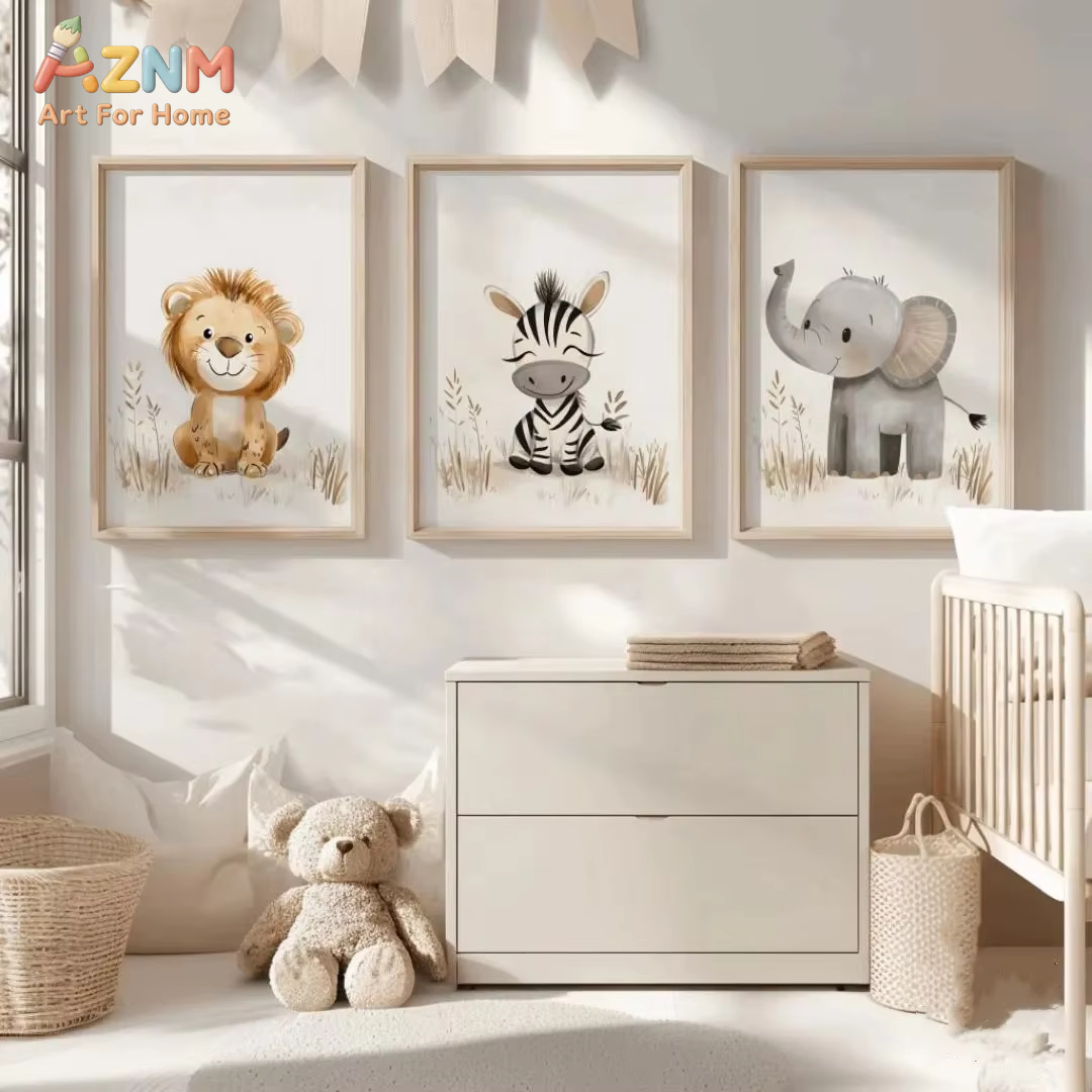 Neutral Nursery Wall Art 3PCS  – Baby Zebra Nursery Bewertung und Preis