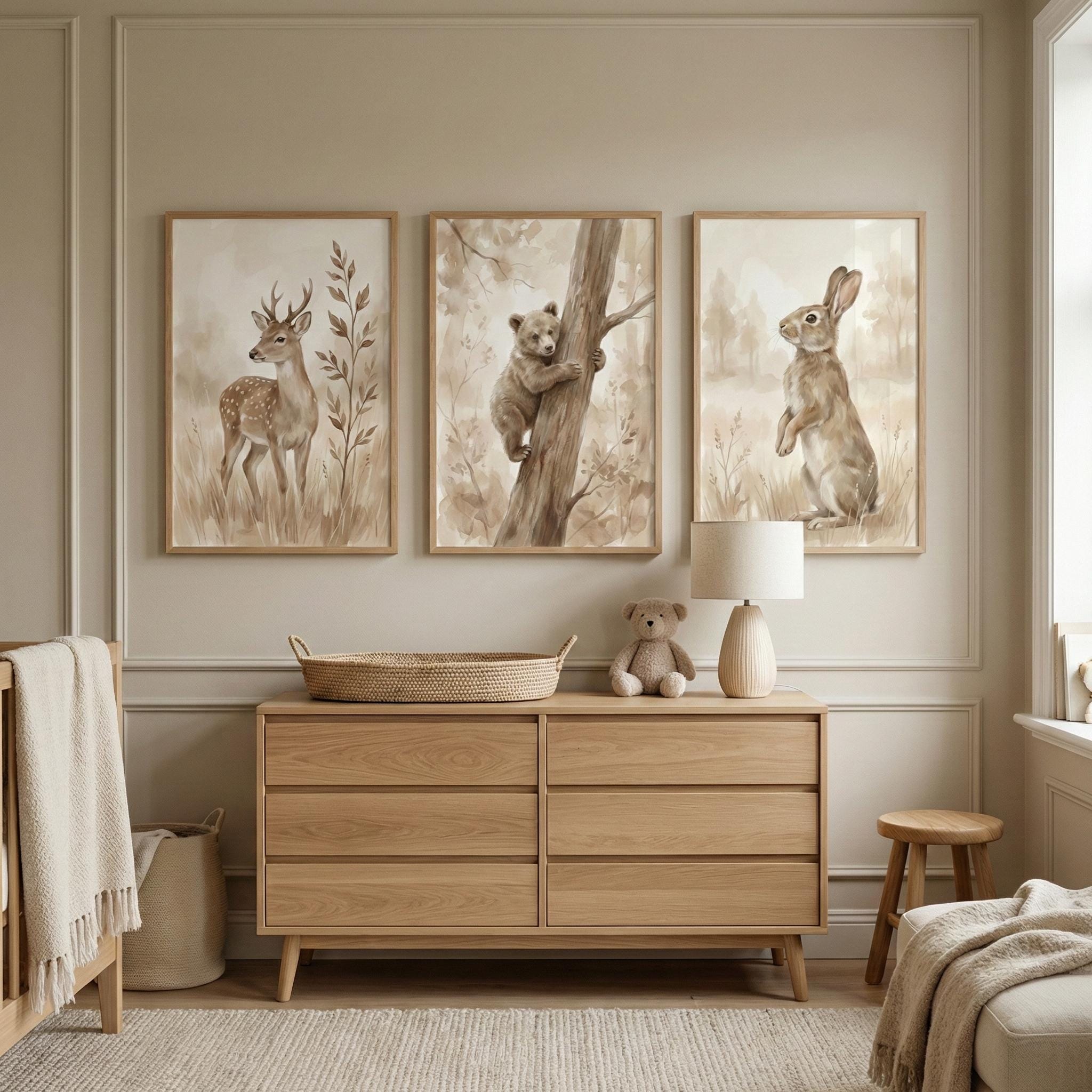 Woodland Animals Print Neutral – Baby Nursery Neutral Bewertung und Preis