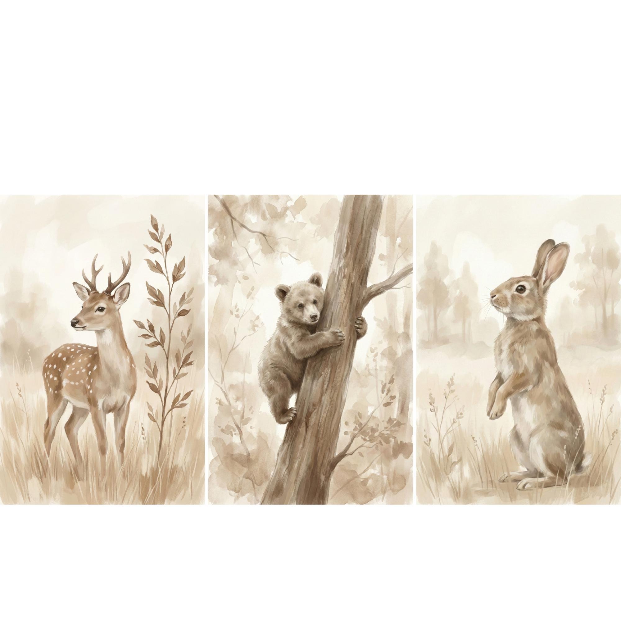 Woodland Animals Print Neutral – Baby Nursery Neutral Bewertung und Preis