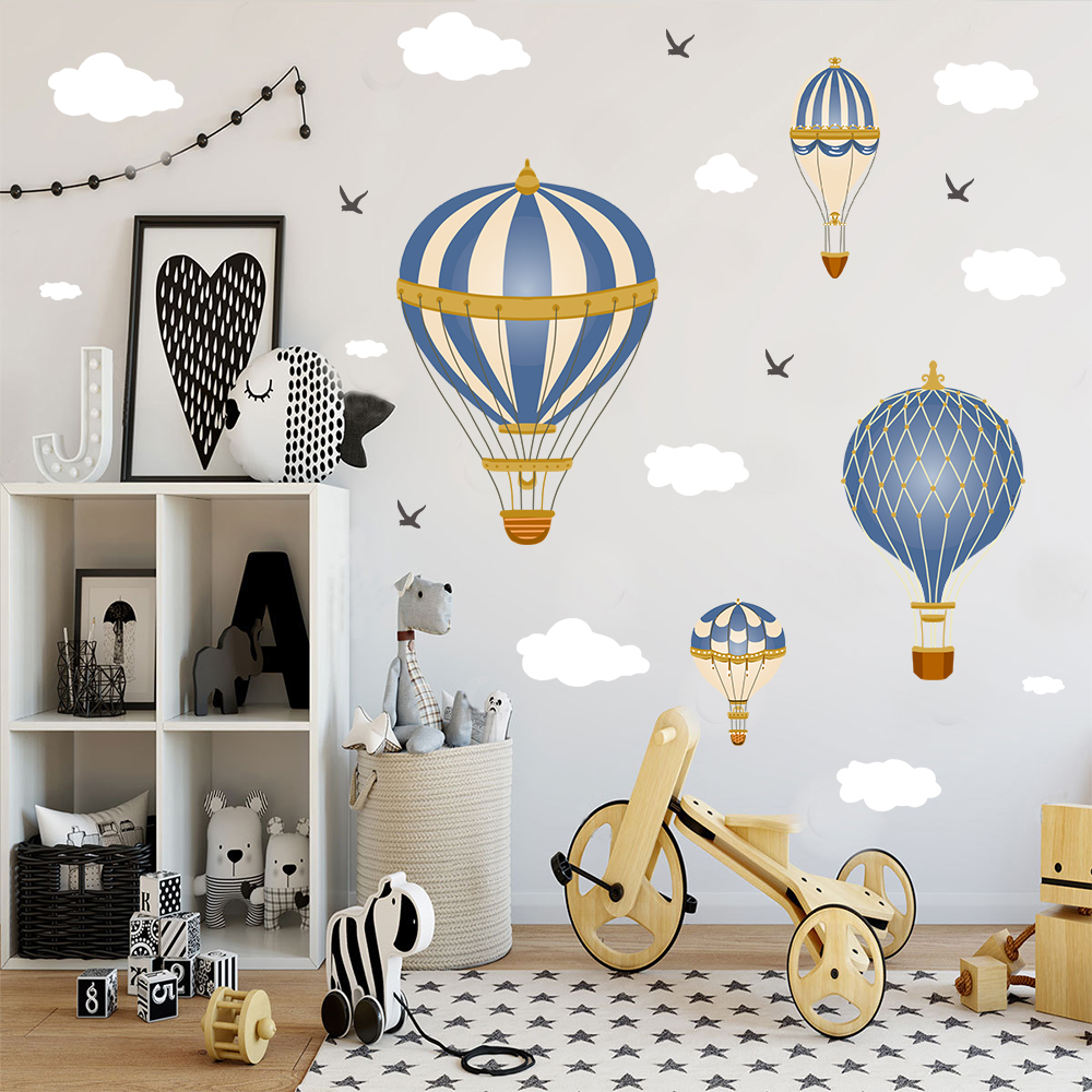 Cartoon Hot Air Balloon Clouds – Baby Nursery Package Bewertung und Preis