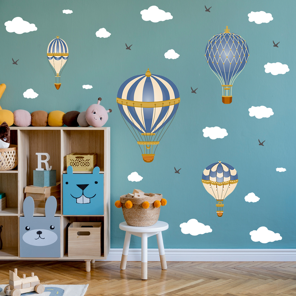 Cartoon Hot Air Balloon Clouds – Baby Nursery Package Bewertung und Preis