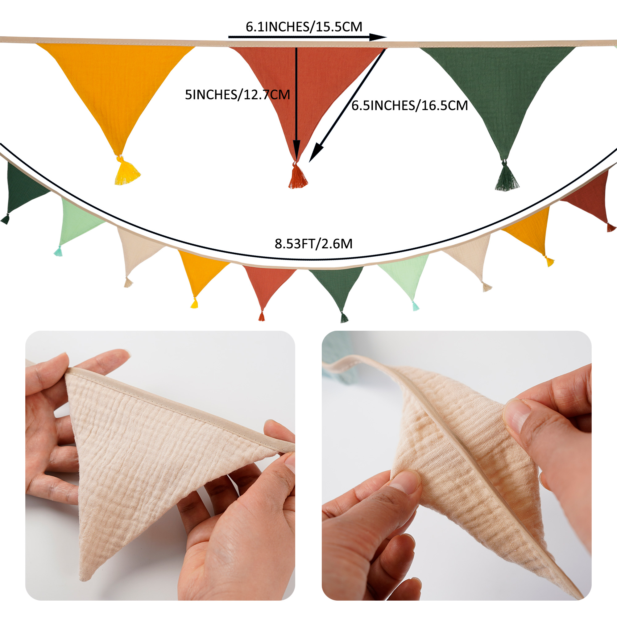 2.6M/8.5FT Nursery Fabric Bunt – Baby Nursery Garland Bewertung und Preis