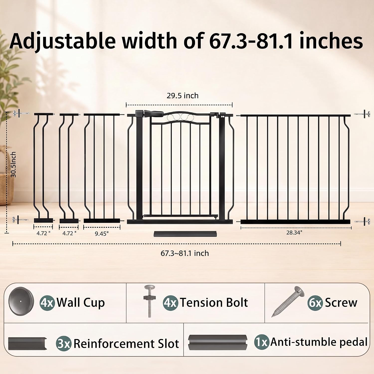 67-81in Extra Wide Baby & Dog  – Baby Gate Extra Wide Bewertung und Preis
