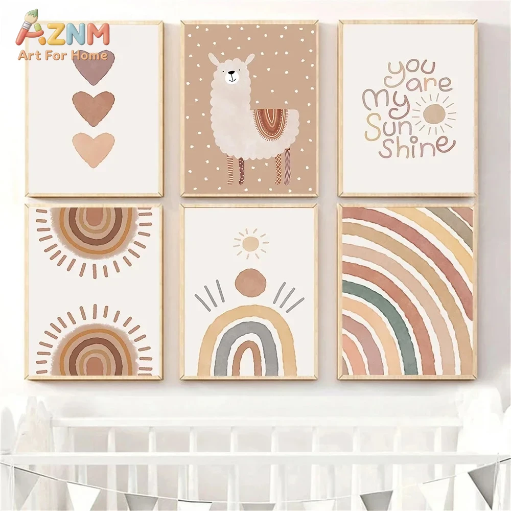 AZNM Boho Neutral Llama Canvas – Baby Nursery Neutral Bewertung und Preis
