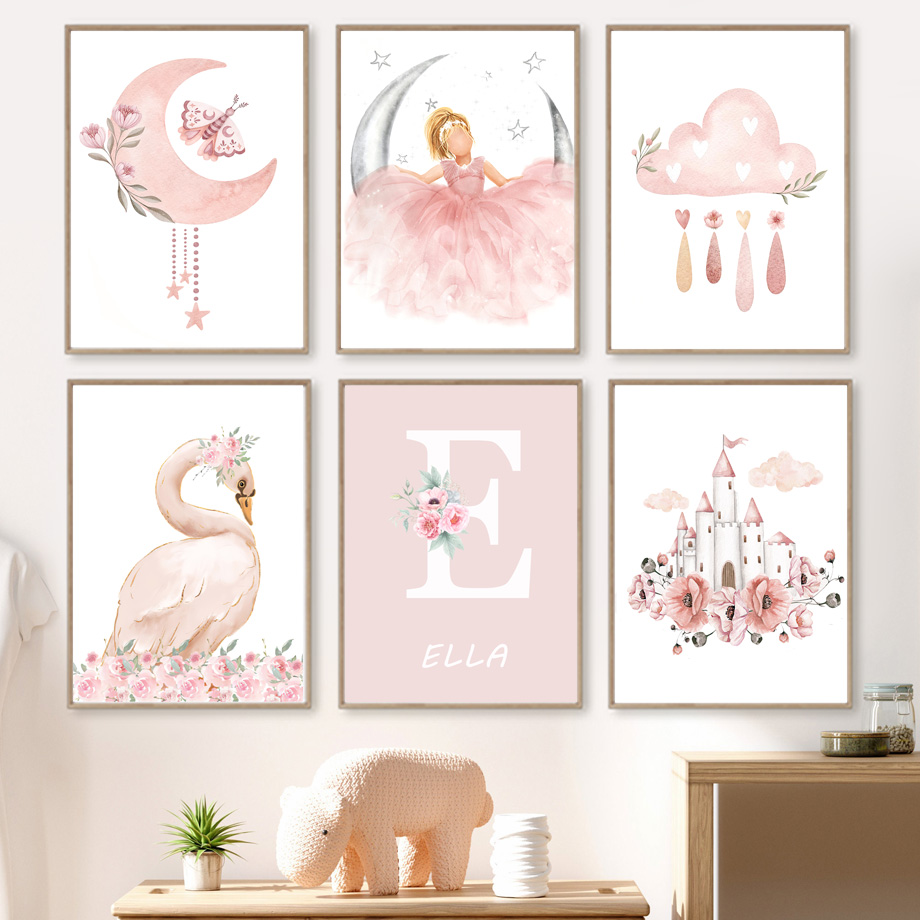 Pink Angel Girl Sun Moon Cloud – Baby Nursery Pictures Bewertung und Preis