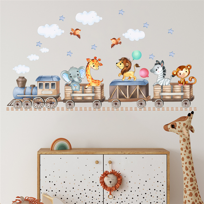 Cartoon Animals Train Wall Dec – Baby Zebra Nursery Bewertung und Preis