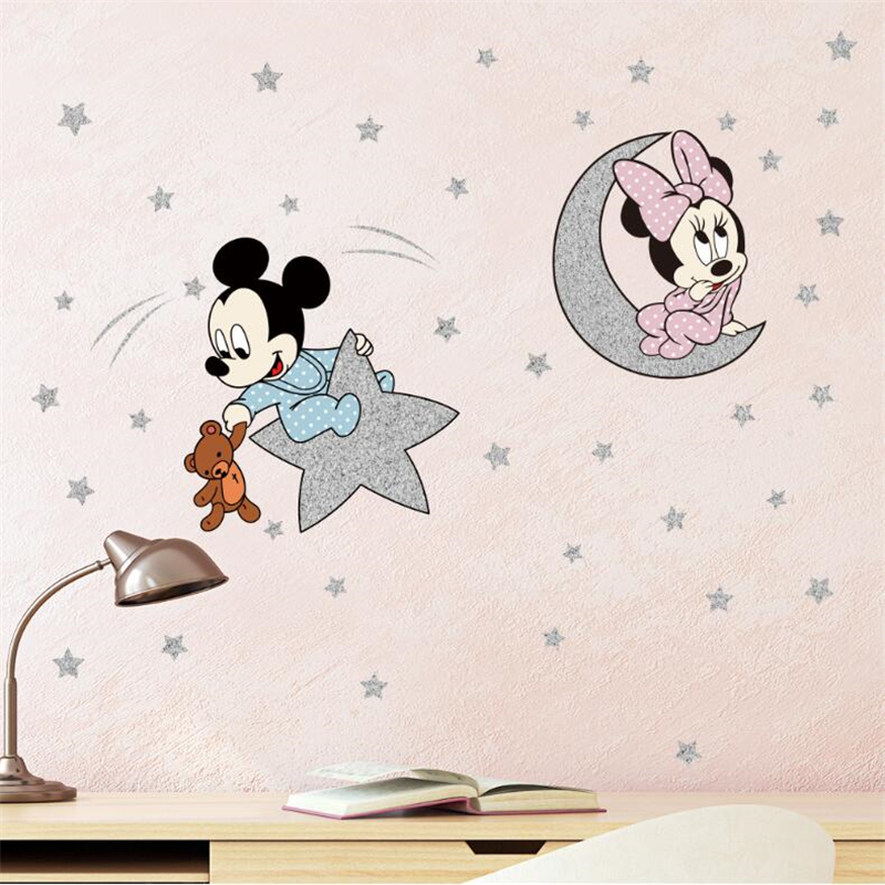Cartoon Mickey Minnie Mouse Ba – Baby Nursery Wall Stickers Bewertung und Preis