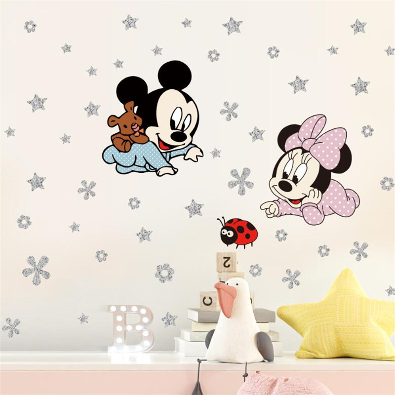 Cartoon Mickey Minnie Mouse Ba – Baby Nursery Wall Stickers Bewertung und Preis