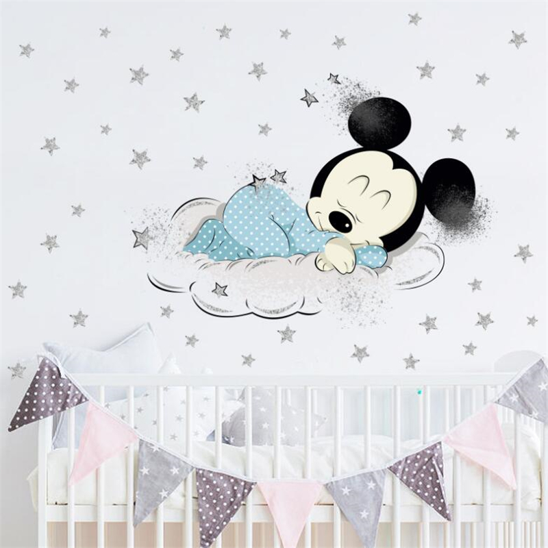 Cartoon Mickey Minnie Mouse Ba – Baby Nursery Wall Stickers Bewertung und Preis