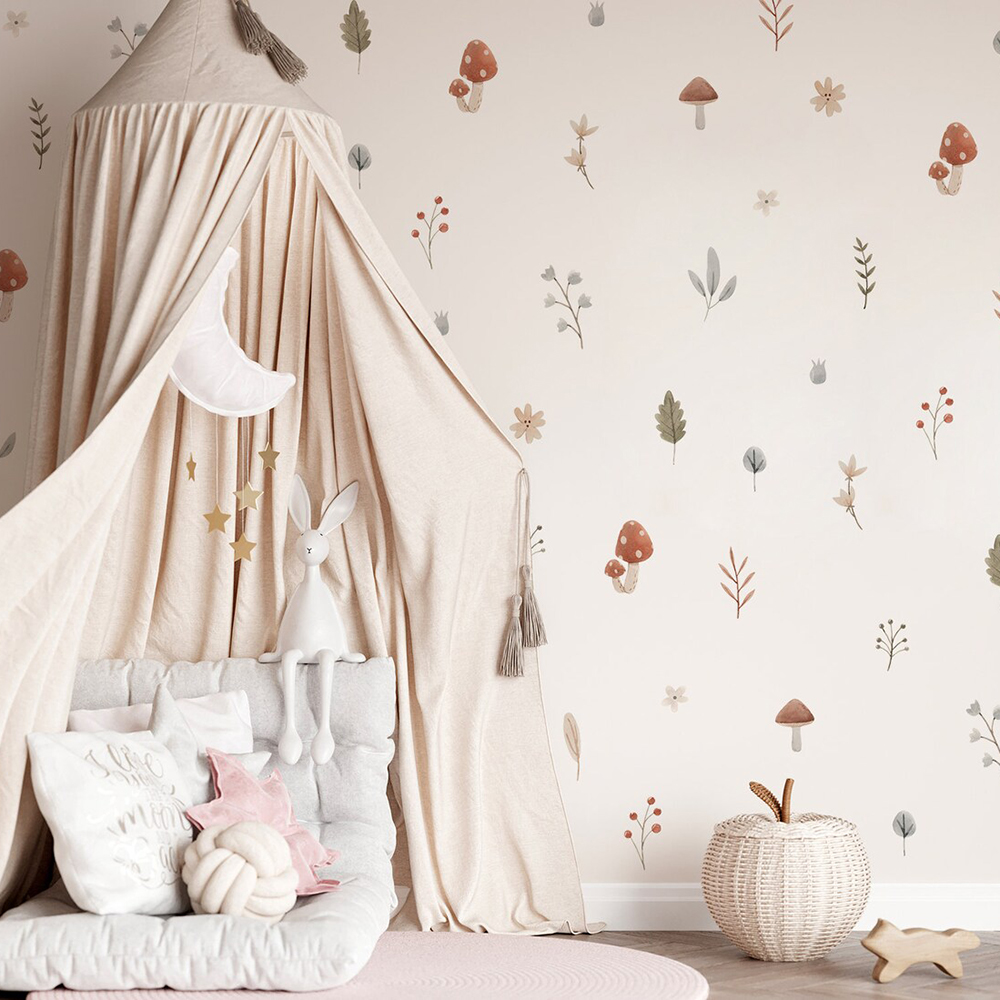 Boho Cartoon Mushroom Branch L – Baby Nursery Package Bewertung und Preis