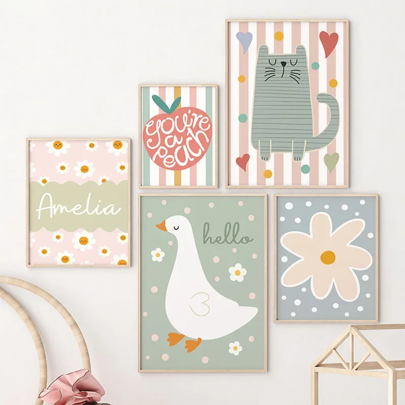 Cartoon Cat Duck Bird Apple Cu – Baby Nursery Pictures Bewertung und Preis