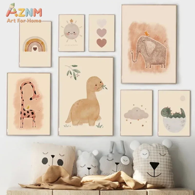 AZNM Neutral Watercolor Dinosa – Baby Nursery Neutral Bewertung und Preis