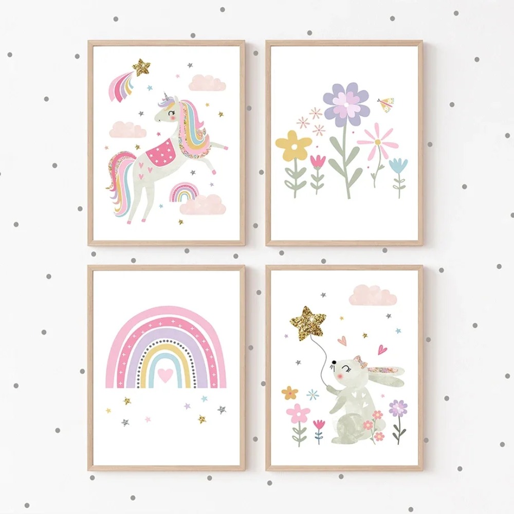 Pink Unicorn Rabbit Rainbow Cl – Baby Nursery Pictures Bewertung und Preis