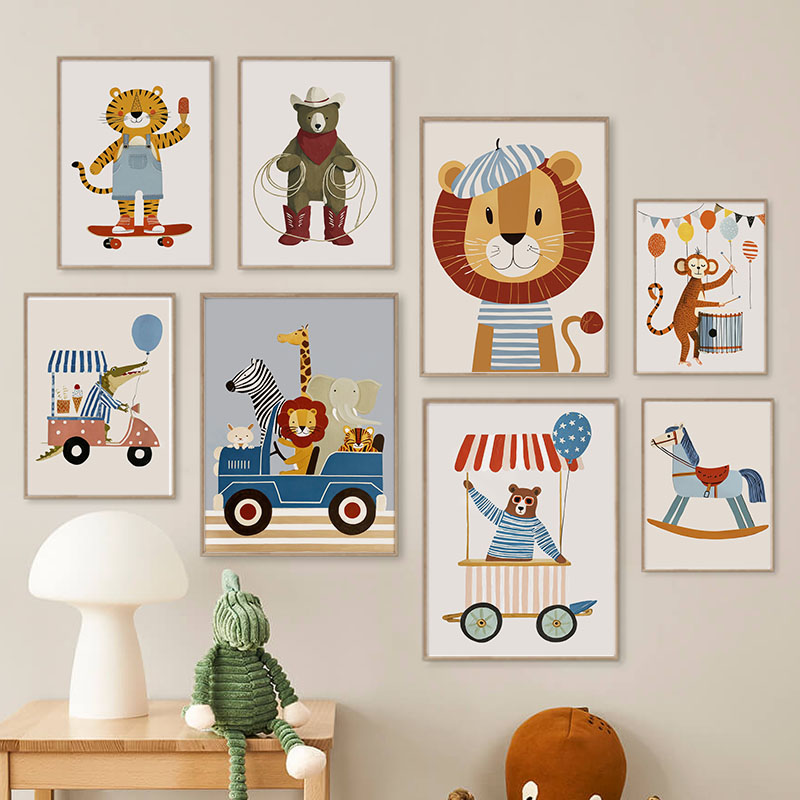 Funny Cartoon Animal Car Ballo – Baby Nursery Pictures Bewertung und Preis