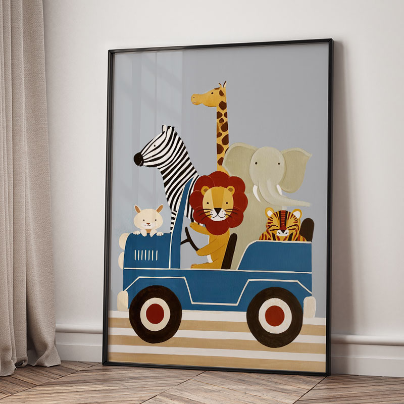 Funny Cartoon Animal Car Ballo – Baby Nursery Pictures Bewertung und Preis