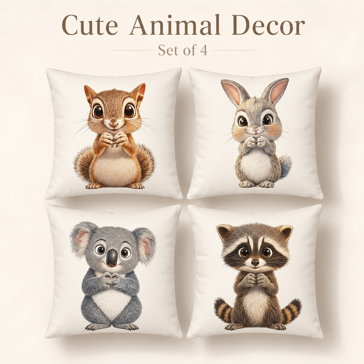 Cute Animal 2D Flat Printed Pe – Baby Nursery Cushion Bewertung und Preis