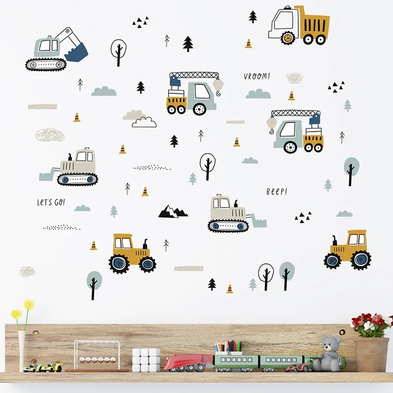 Hand Drawn Cute Cars Cargo Tru – Baby Nursery Wall Stickers Bewertung und Preis