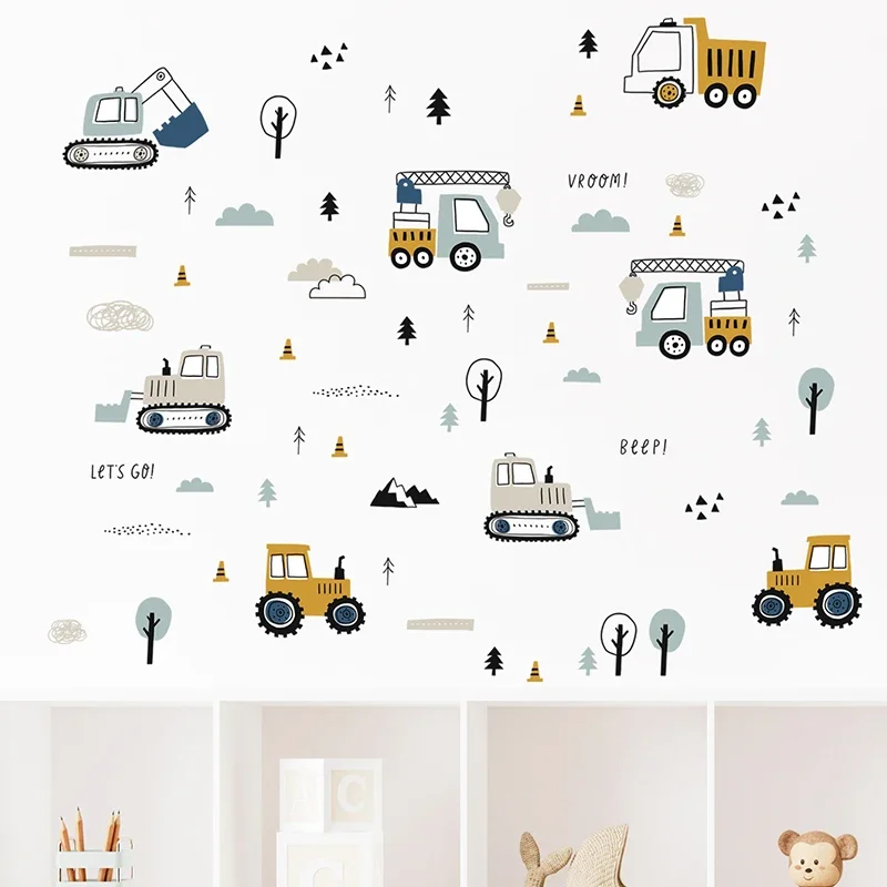 Hand Drawn Cute Cars Cargo Tru – Baby Nursery Wall Stickers Bewertung und Preis