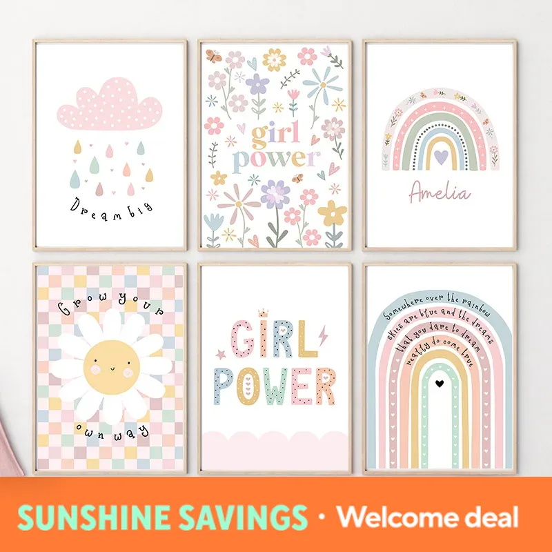Sun Flower Rainbow Cloud Heart – Baby Nursery Pictures Bewertung und Preis