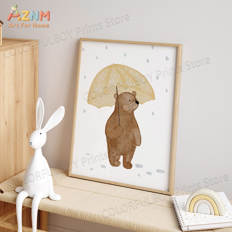 Boho Animals Bear Rabbit Hedge – Baby Nursery Pictures Bewertung und Preis