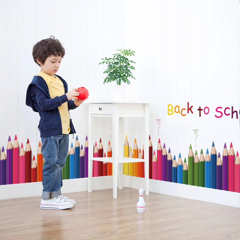 Cartoon Colour Pencil Baseboar – Baby Nursery Wall Stickers Bewertung und Preis