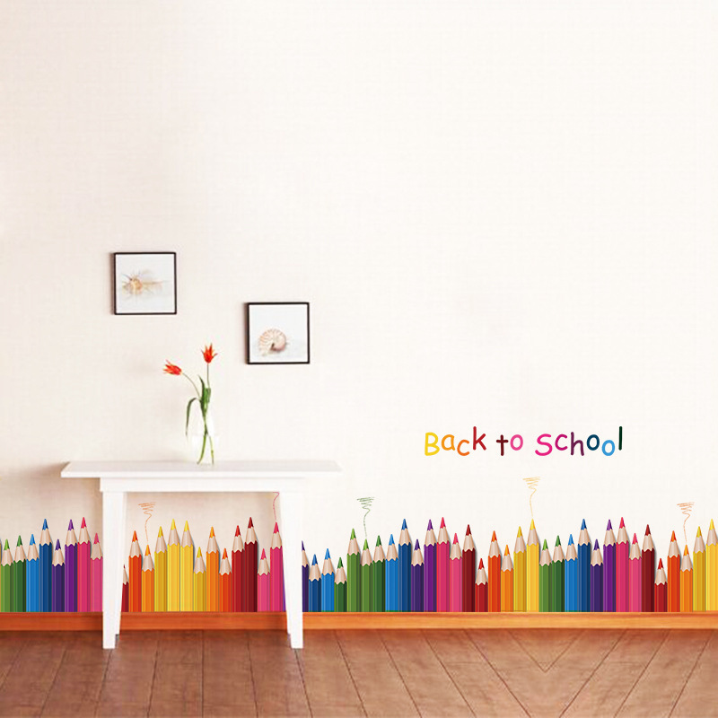 Cartoon Colour Pencil Baseboar – Baby Nursery Wall Stickers Bewertung und Preis