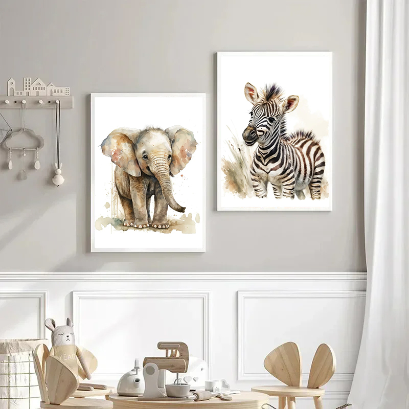 Watercolor Animals Baby Cheeta – Baby Zebra Nursery Bewertung und Preis