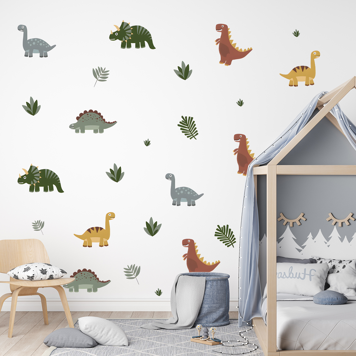 Cartoon Cute Dinosaur Leaf Ani – Baby Nursery Wall Stickers Bewertung und Preis