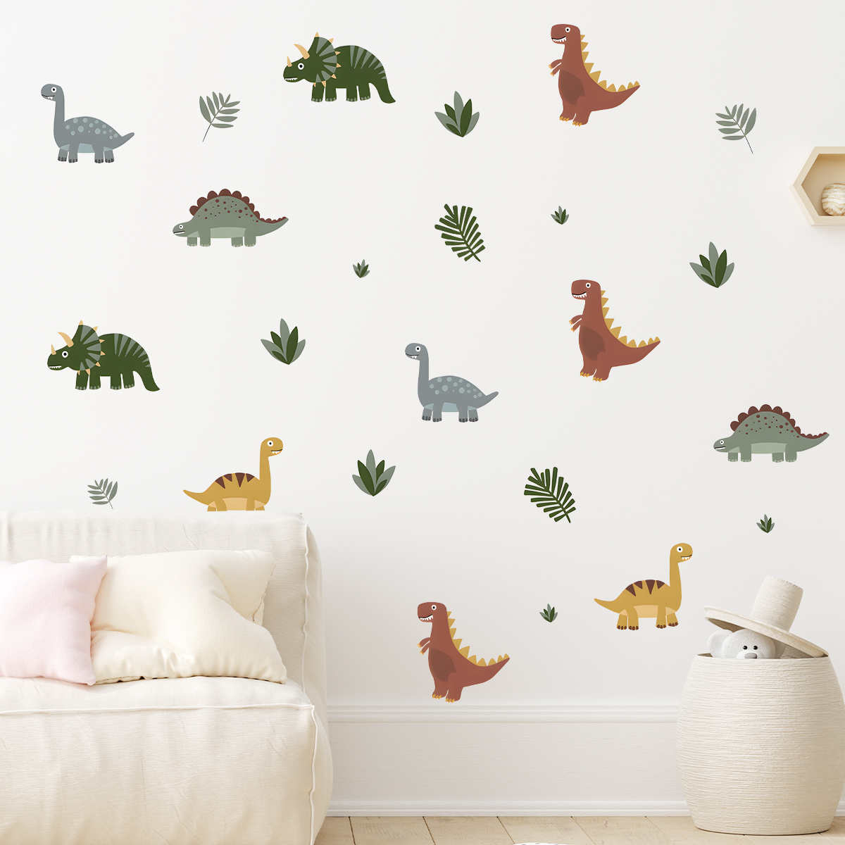 Cartoon Cute Dinosaur Leaf Ani – Baby Nursery Wall Stickers Bewertung und Preis