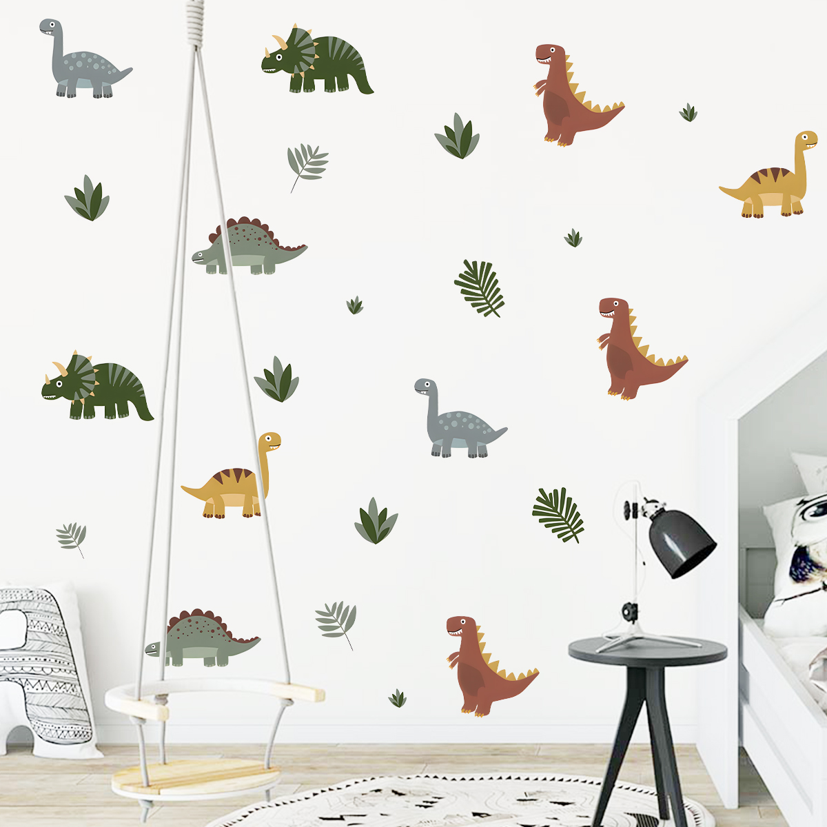 Cartoon Cute Dinosaur Leaf Ani – Baby Nursery Wall Stickers Bewertung und Preis