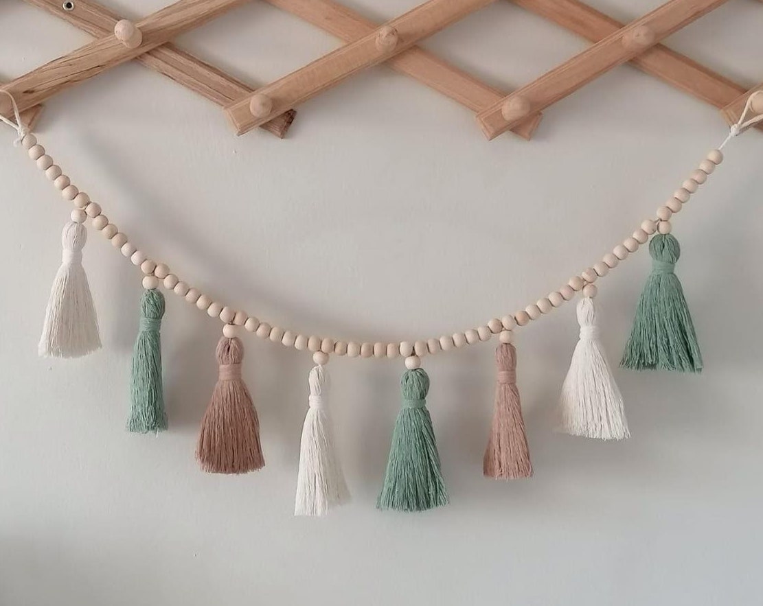 Tassel Macrame Garland , Boho  – Baby Nursery Garland Bewertung und Preis